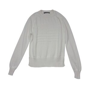 Alashan Sweater Womens XS White American Flag Cotton Cashmere Crewneck Patriotic